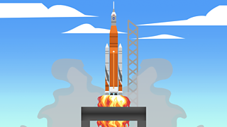 Chemical reactions create heat through combustion which powers a rocket into the air and out of our atmosphere