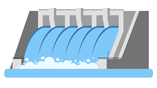 A hydro-electric dam, which produces renewable energy.
