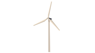 A wind turbine, it uses the wind to produce renewable energy.
