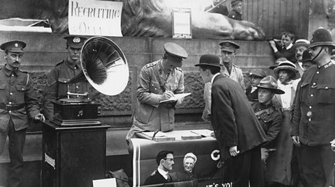 How were soldiers recruited in World War One?