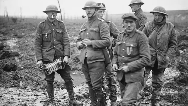 Infantry soldiers lived in trenches for up to weeks at a time