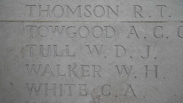 Walter's name is on the Arras Memorial