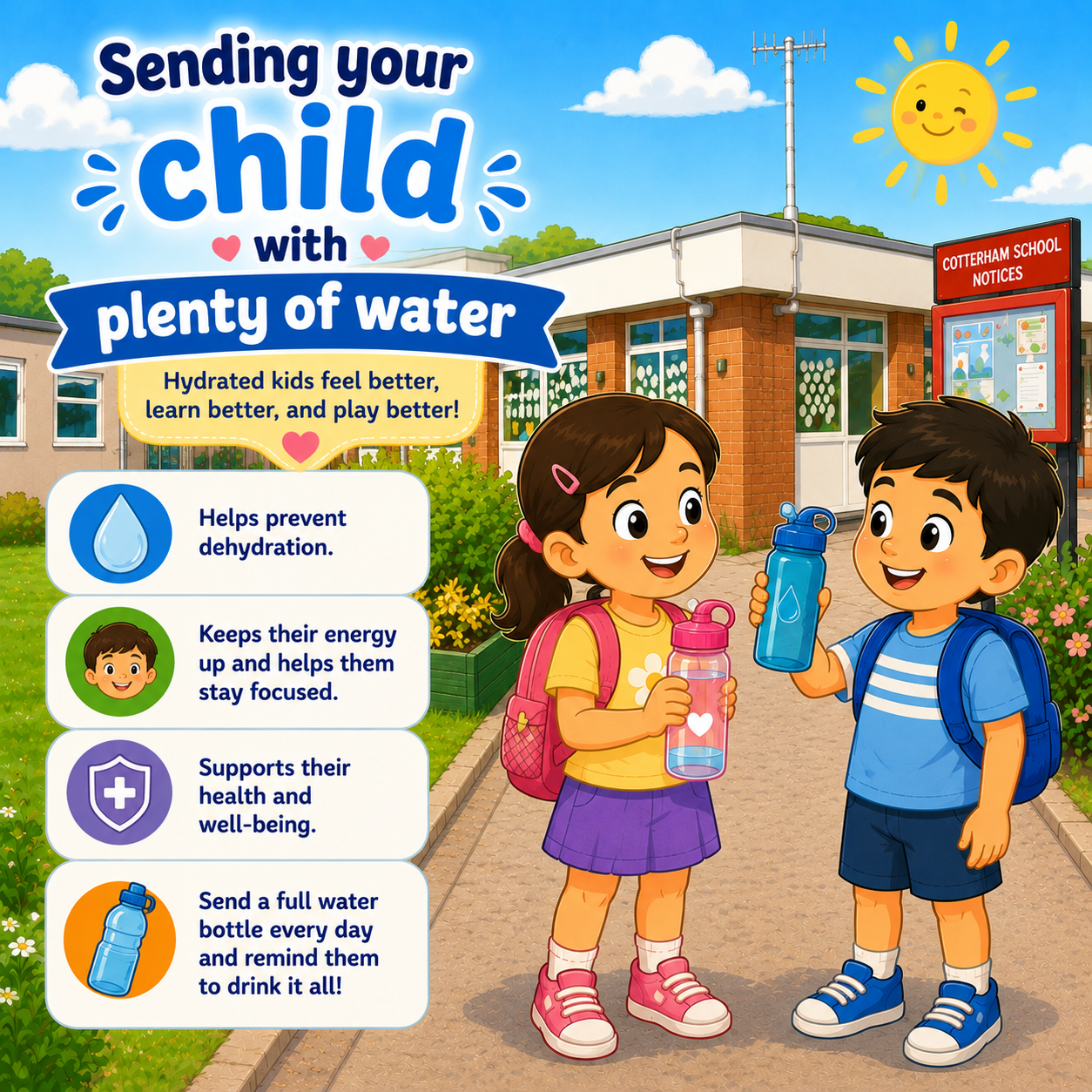 Sending your child with plenty of water